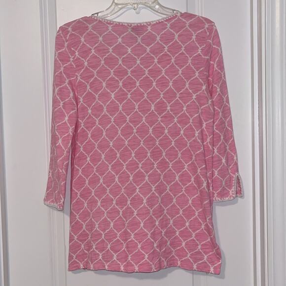 Talbots 3/4 Sleeve Pink Top - Picture 7 of 9